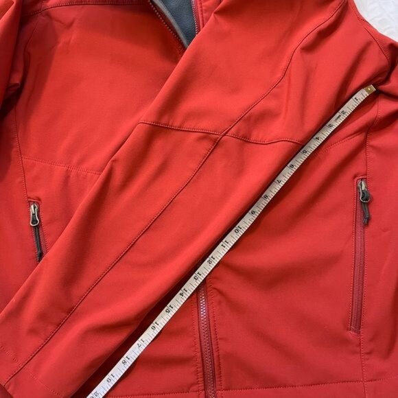 Eddie Bauer Windbreaker Jacket Coat Dark Orange many Pockets size L - Picture 9 of 13